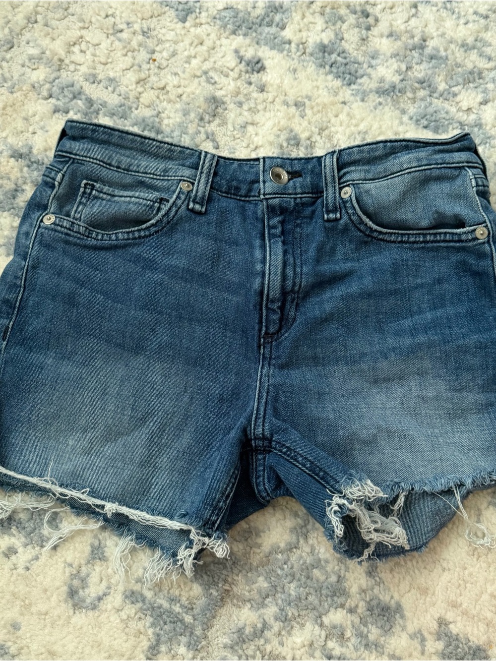 rag & bone light blue denim shorts